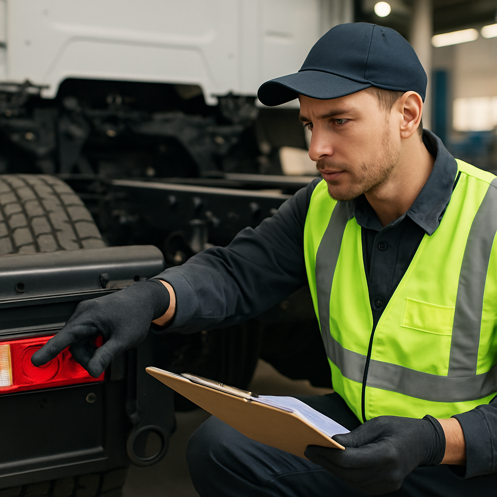 Sicherheitscheck vor Fahrt bei ACME Steel Co. LKW-Wartung 746af4a0 7ae5 4be3 b45d 0196c0ac6b86